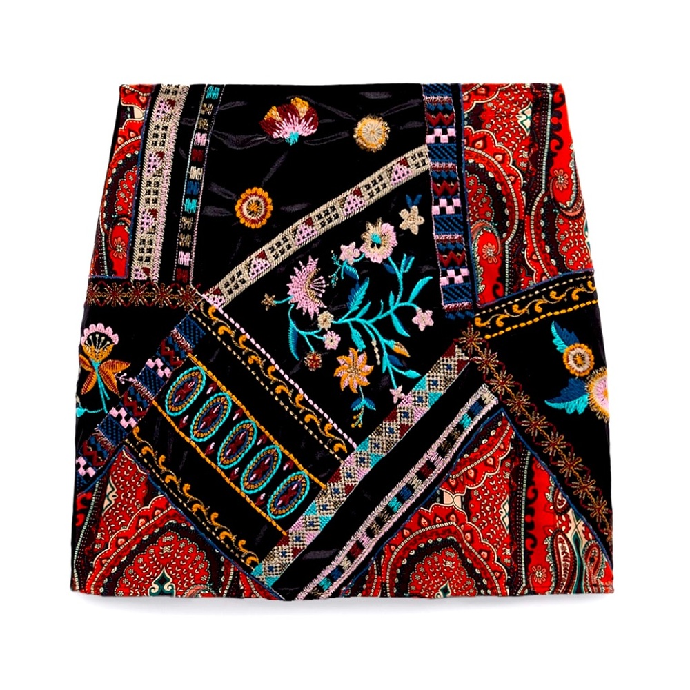 Zara printed mini skirt